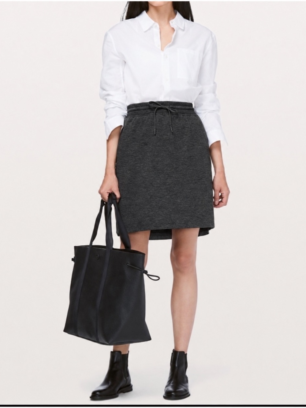 NWT Lululemon Start Anew Skirt, Size 6, Heathered Black